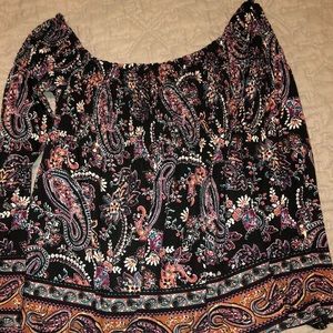 Xhileration paisley off the shoulder top